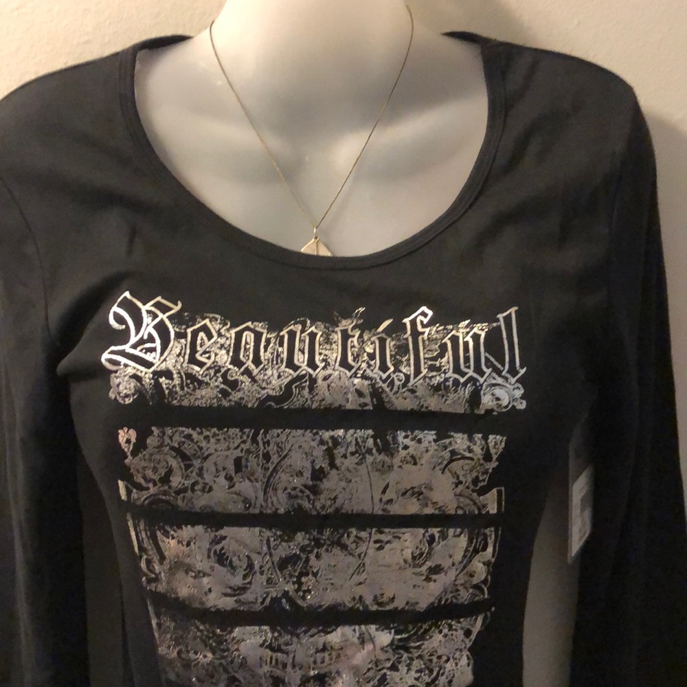 Metro long sleeve black shirt with Beautiful